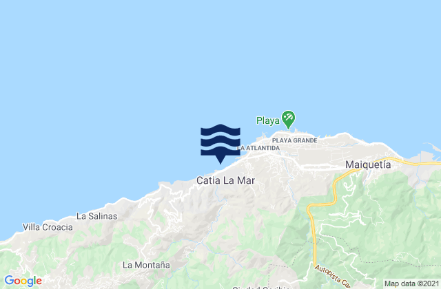 Mapa da tábua de marés em Catia La Mar, Venezuela
