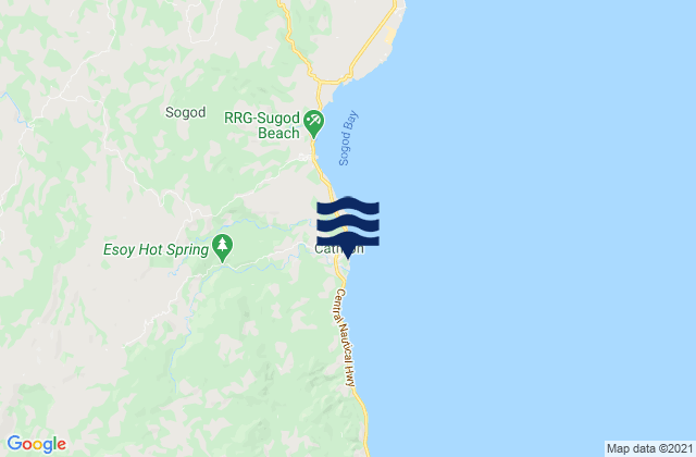 Mapa da tábua de marés em Catmon, Philippines