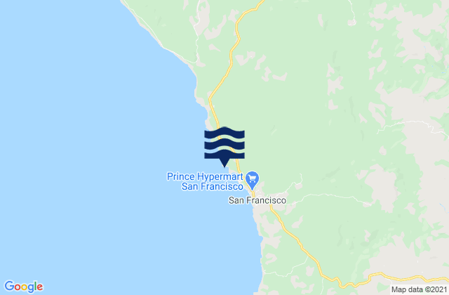 Mapa da tábua de marés em Cawayan, Philippines