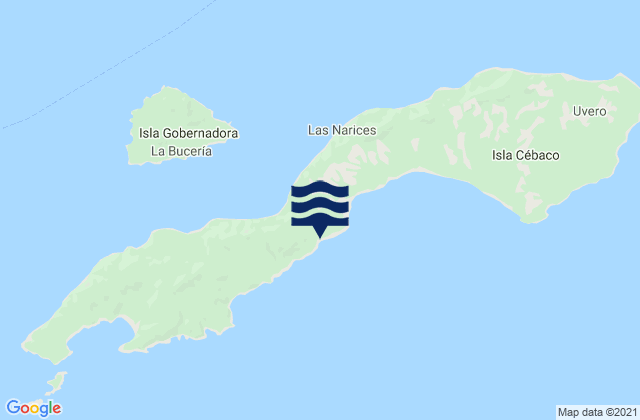 Mapa da tábua de marés em Cebaco, Panama