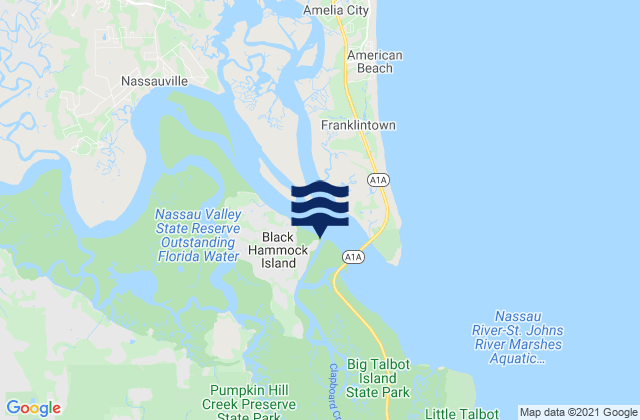 Mapa da tábua de marés em Cedar Heights (Broward River), United States