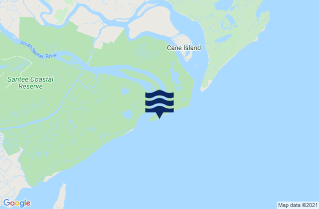 Mapa da tábua de marés em Cedar Island Point South Santee River, United States