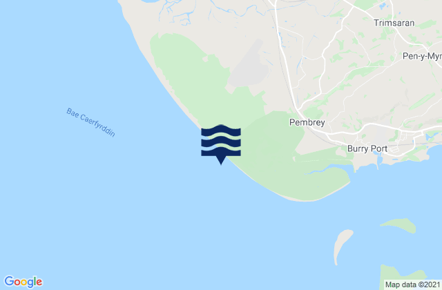 Mapa da tábua de marés em Cefn Sidan Beach, United Kingdom