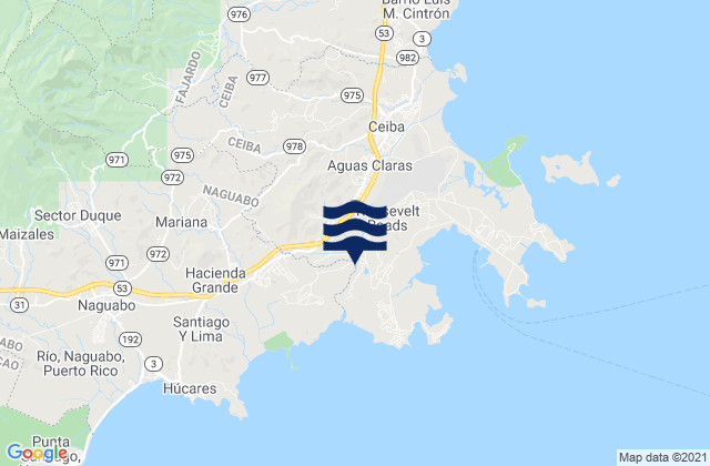 Mapa da tábua de marés em Ceiba Municipio, Puerto Rico