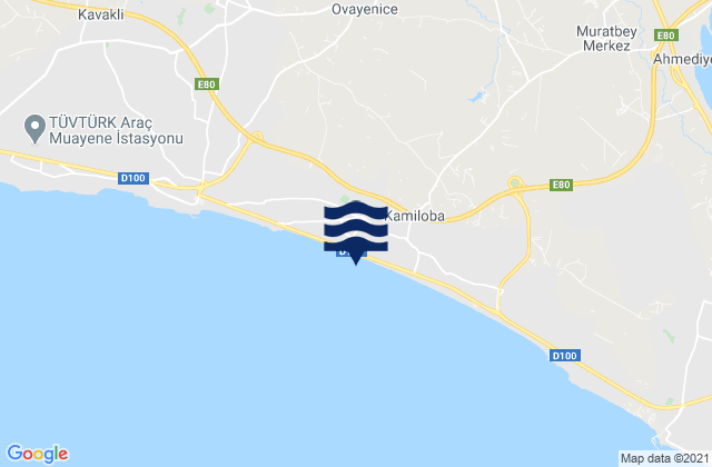 Mapa da tábua de marés em Celâliye, Turkey