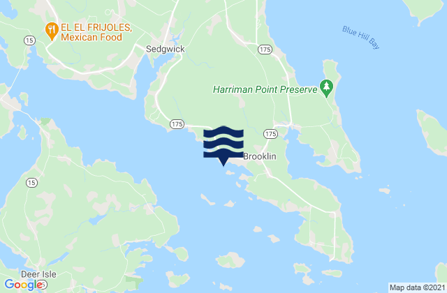 Mapa da tábua de marés em Center Harbor, United States
