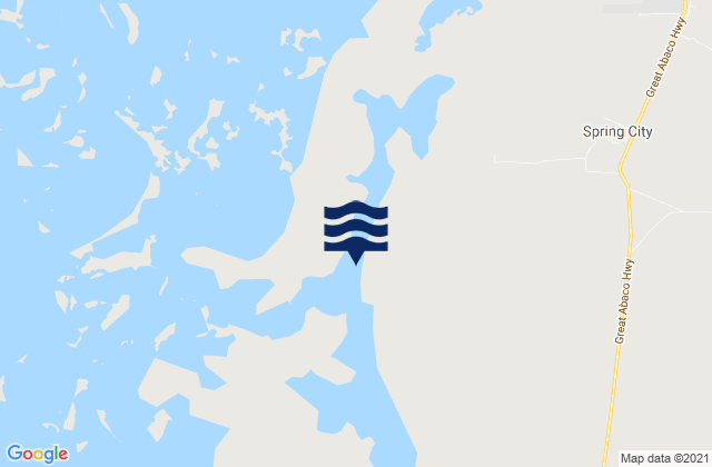 Mapa da tábua de marés em Central Abaco District, Bahamas