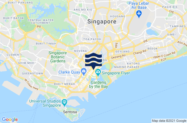 Mapa da tábua de marés em Central Singapore Community Development Council, Singapore