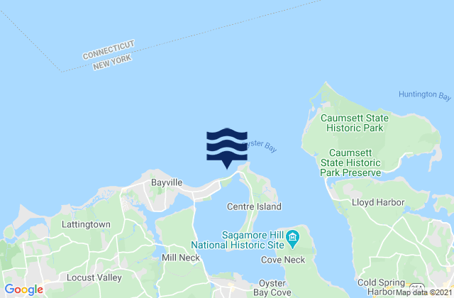 Mapa da tábua de marés em Centre Island Beach, United States