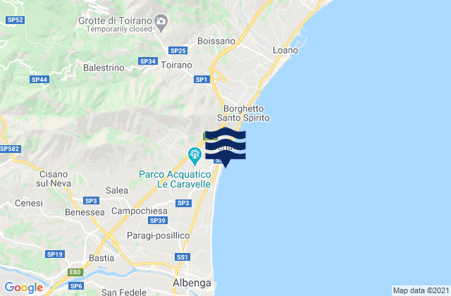 Mapa da tábua de marés em Ceriale, Italy