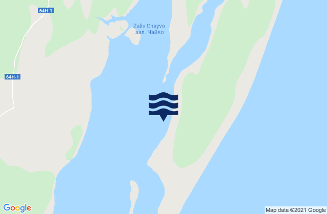 Mapa da tábua de marés em Chaivo Bay, Russia