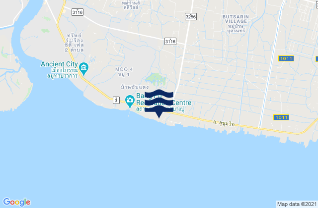 Mapa da tábua de marés em Changwat Samut Prakan, Thailand