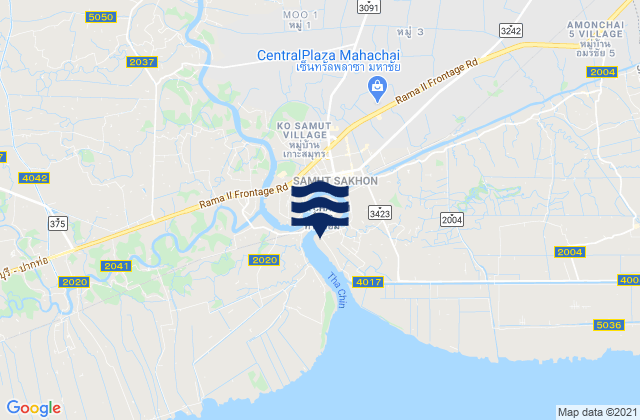 Mapa da tábua de marés em Changwat Samut Sakhon, Thailand