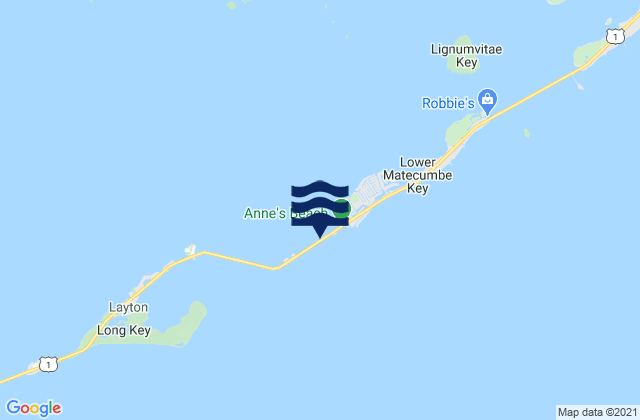 Mapa da tábua de marés em Channel Two East Lower Matecumbe Key Fla. Bay, United States