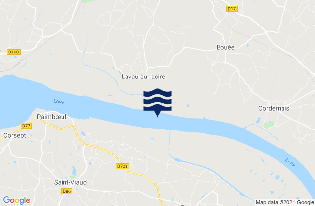 Mapa da tábua de marés em Chantenay, France