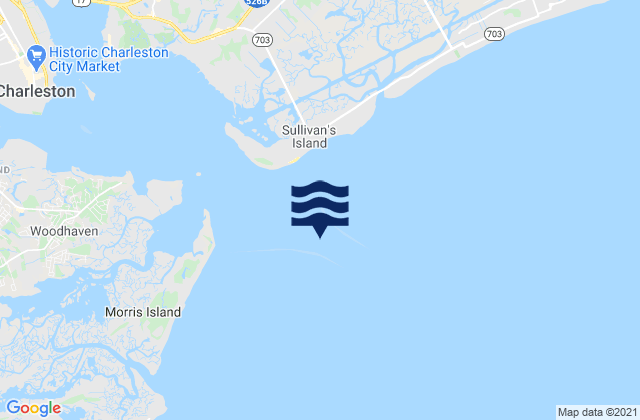 Mapa da tábua de marés em Charleston Hbr. ent. (between jetties), United States