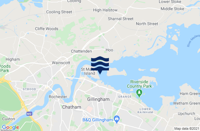 Mapa da tábua de marés em Chatham (Lock Approaches), United Kingdom