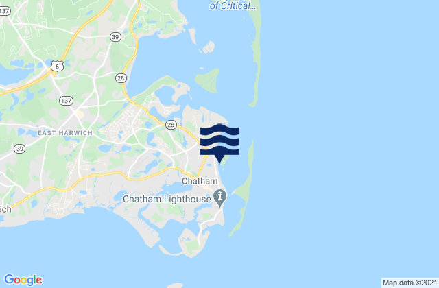 Mapa da tábua de marés em Chatham (inside), United States