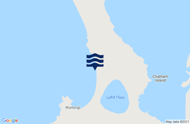 Mapa da tábua de marés em Chatham Island, New Zealand
