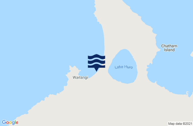 Mapa da tábua de marés em Chatham Islands, New Zealand