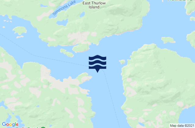 Mapa da tábua de marés em Chatham Point, Canada