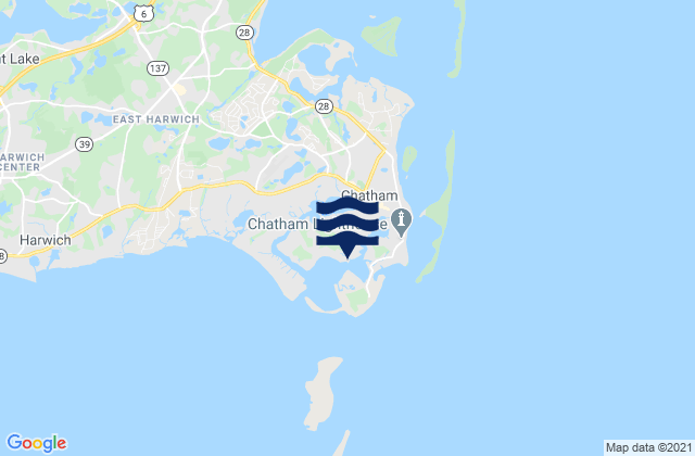 Mapa da tábua de marés em Chatham Stage Harbor, United States