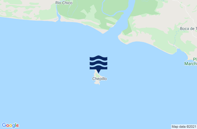 Mapa da tábua de marés em Chepillo, Panama