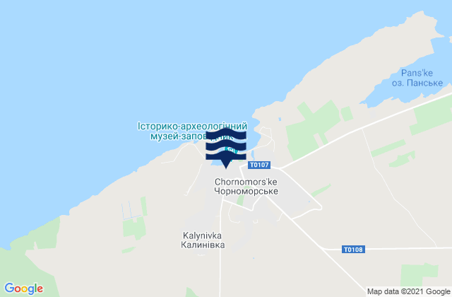 Mapa da tábua de marés em Chernomorskoye, Ukraine