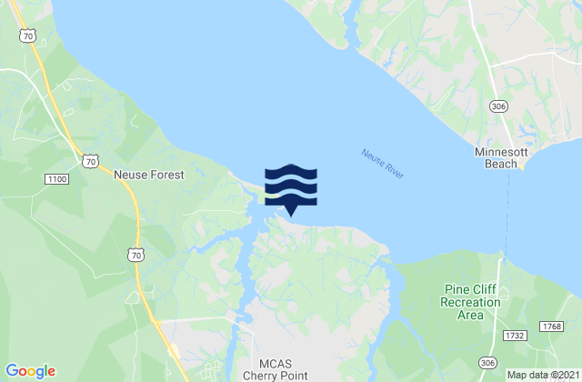 Mapa da tábua de marés em Cherry Point, United States