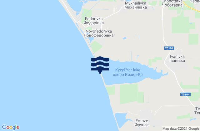 Mapa da tábua de marés em Chervonoye, Ukraine