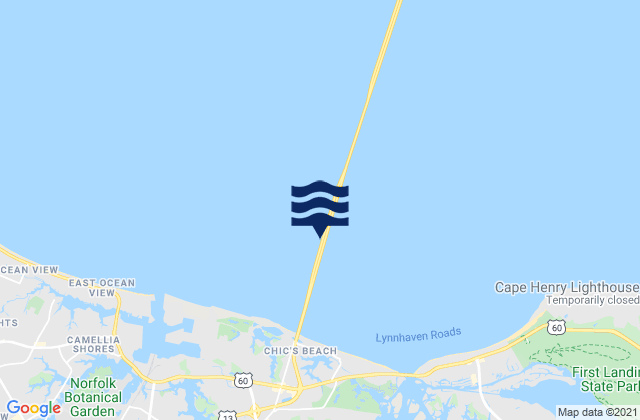 Mapa da tábua de marés em Chesapeake Beach 1.5 miles north of, United States