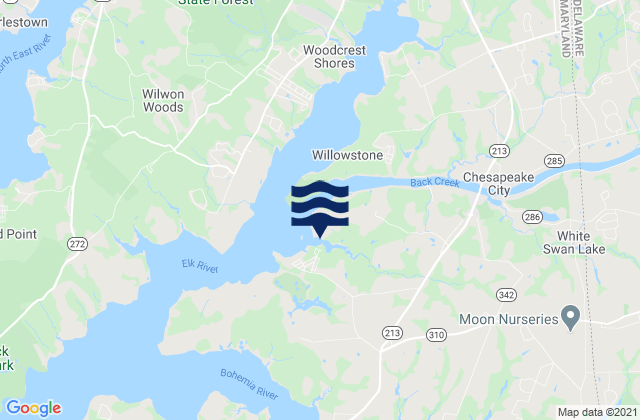 Mapa da tábua de marés em Chesapeake and Delaware Canal Chesapeake City, United States