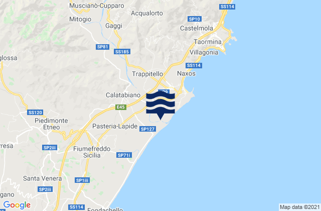 Mapa da tábua de marés em Chianchitta-Pallio, Italy