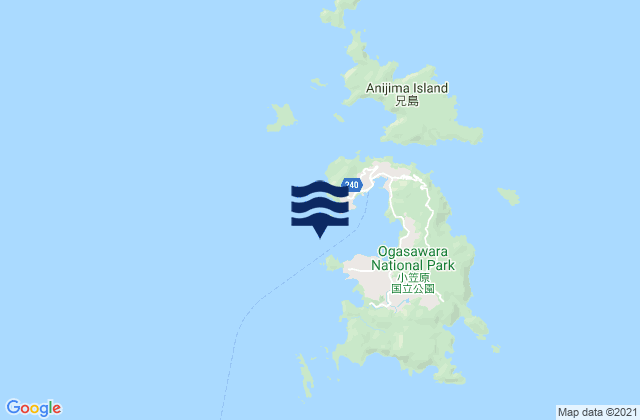 Mapa da tábua de marés em Chichijima, Northern Mariana Islands