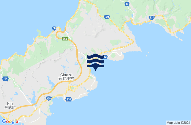 Mapa da tábua de marés em Chichimi-saki, Japan