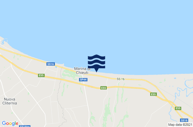 Mapa da tábua de marés em Chieuti, Italy
