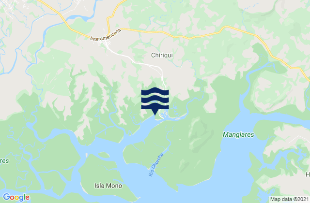 Mapa da tábua de marés em Chiriquí, Panama