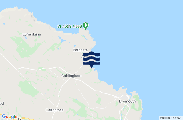 Mapa da tábua de marés em Chirnside, United Kingdom