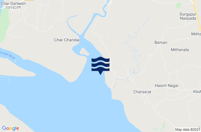 Mapa da tábua de marés em Chittagong, Bangladesh