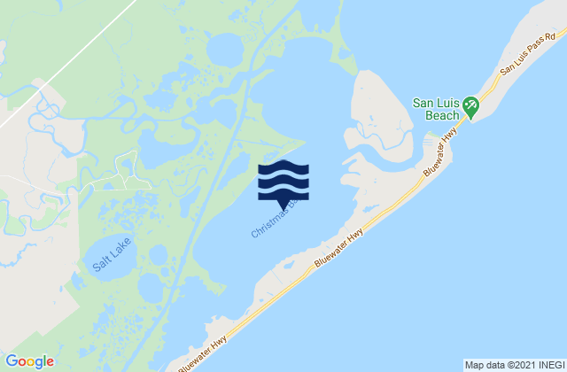 Mapa da tábua de marés em Christmas Bay, United States
