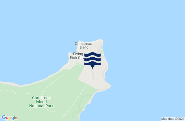 Mapa da tábua de marés em Christmas Island