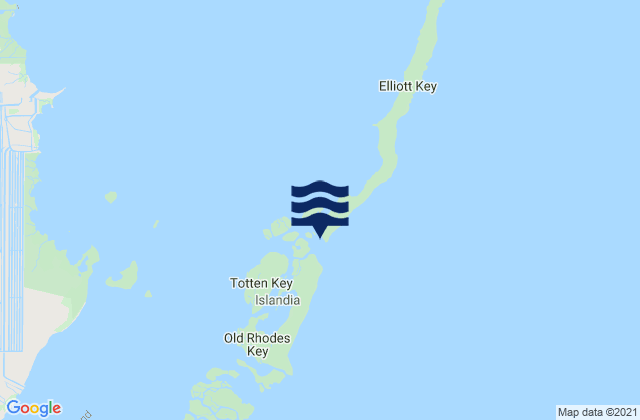 Mapa da tábua de marés em Christmas Point Elliott Key, United States