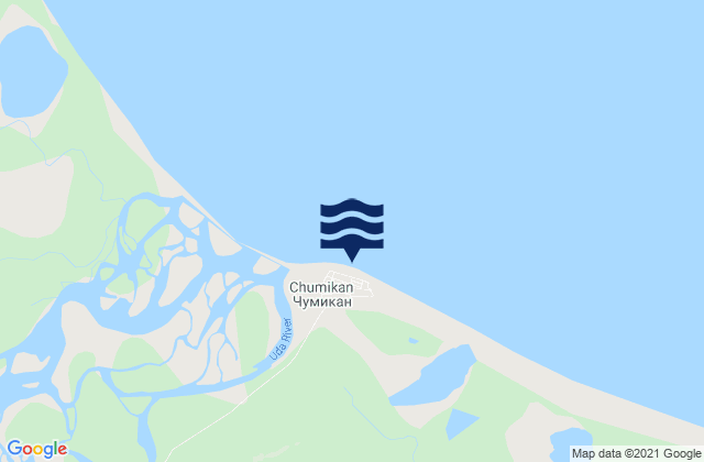 Mapa da tábua de marés em Chumikan, Russia