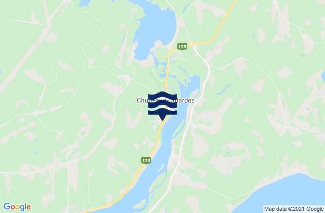Mapa da tábua de marés em Chute-aux-Outardes, Canada