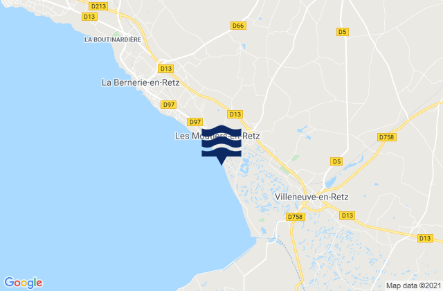 Mapa da tábua de marés em Chéméré, France