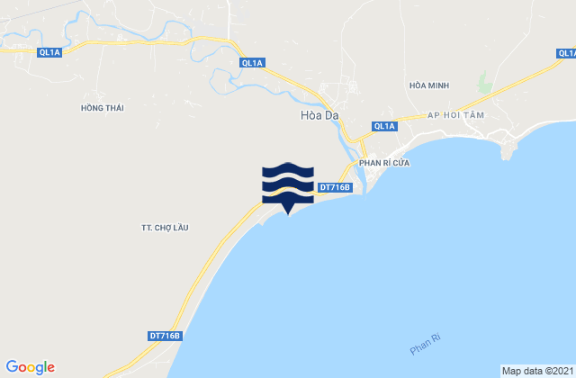 Mapa da tábua de marés em Chợ Lầu, Vietnam