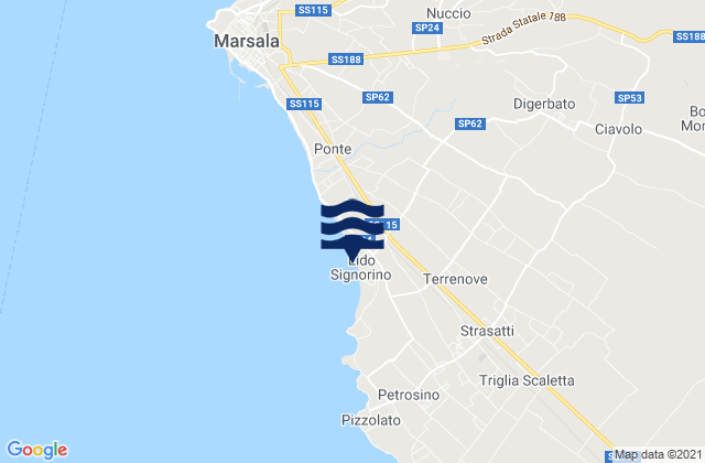 Mapa da tábua de marés em Ciavolo, Italy