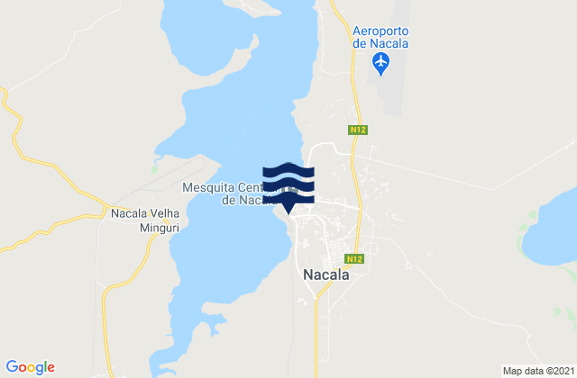 Mapa da tábua de marés em Cidade de Nacala, Mozambique