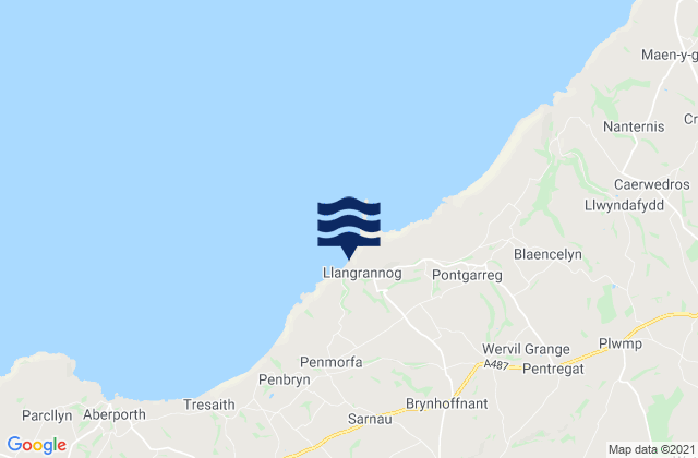 Mapa da tábua de marés em Cilborth Beach, United Kingdom