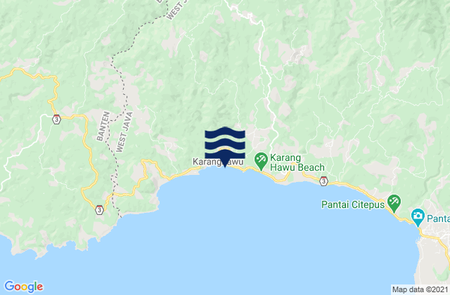 Mapa da tábua de marés em Cisolok, Indonesia